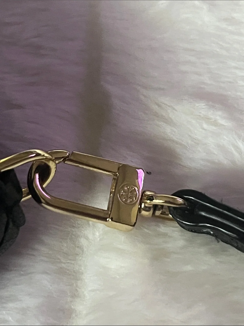 Tory Burch Black Quilted Leather Wristlet Clutch with Logo